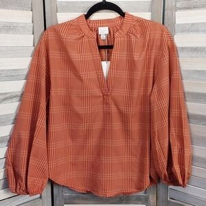 Women's Long Sleeve Popover Top | A New Day™ | Small